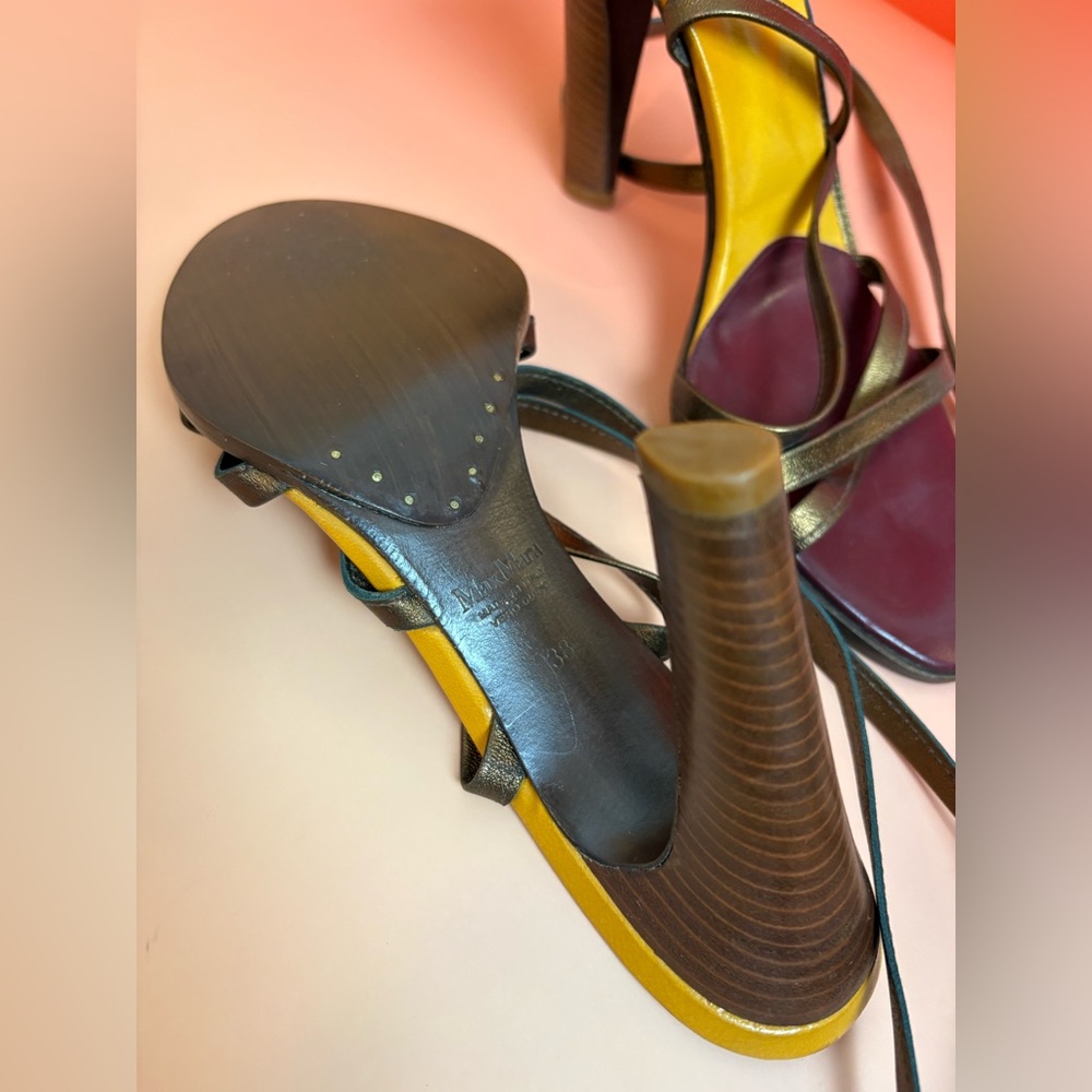Max Mara Strappy Cone-Heel Sandals - Picture 3 of 7